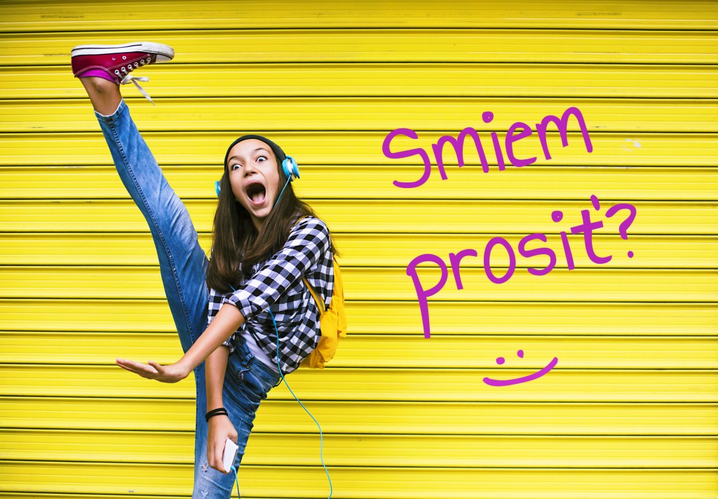 Beautiful girl dancing to the music